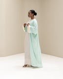 The Velura Contrast Abaya in Mint Green