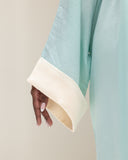 The Velura Contrast Abaya in Mint Green