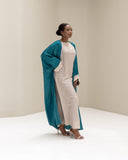 The Velura Contrast Abaya in Emerald Green