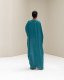 The Velura Contrast Abaya in Emerald Green