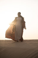 The Velura Contrast Abaya in Burgundy