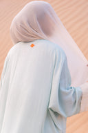 The Velura Contrast Abaya in Mint Green